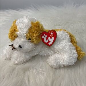 Ty Plush Puppy “Darling” with White and Tan Fur very soft